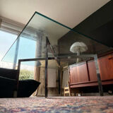 Design coffee table in glass & metal