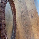 Oval wicker mirror