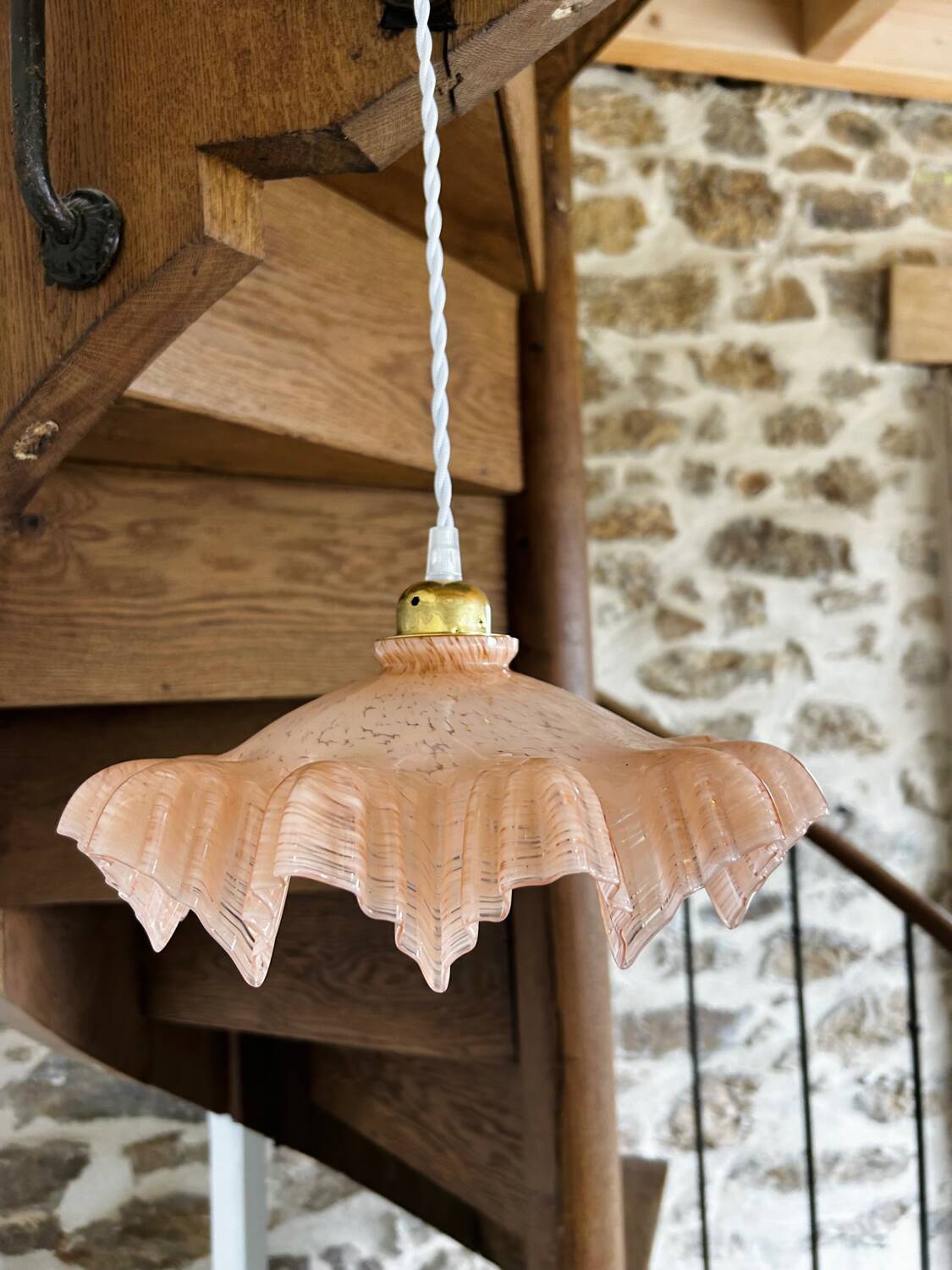 Vintage opaline pendant light