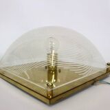 Pair of 80s sconces, white spiral decoration.