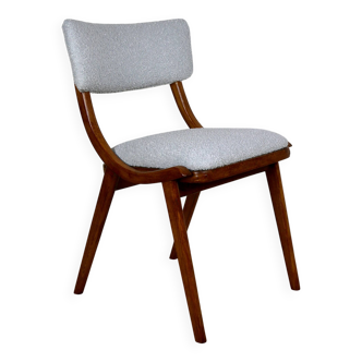 Skoczek chair light blue light grey boucle from the 70s