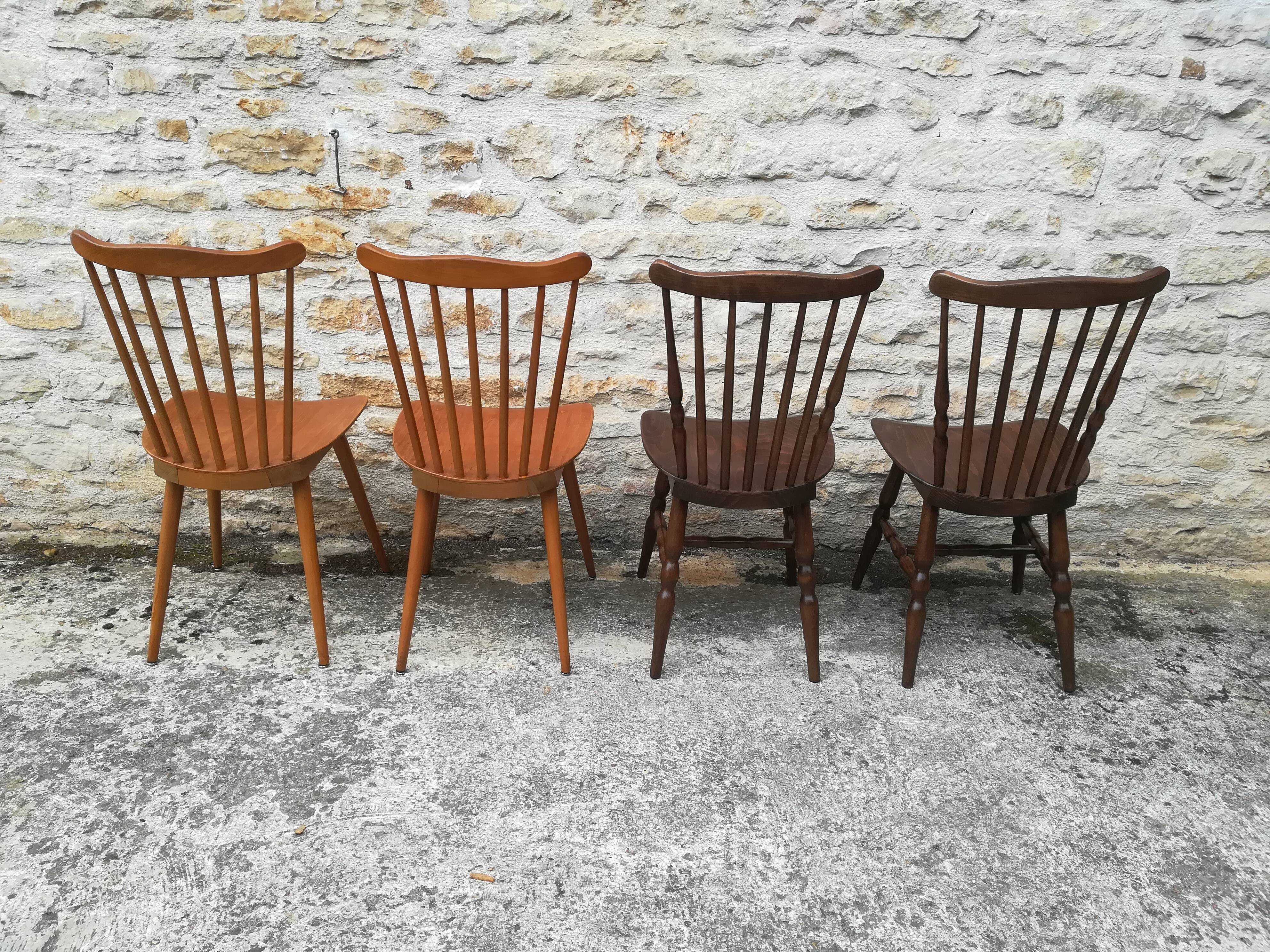 mismatched bistro chairs