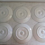 6 assiettes à huitres en porcelaine blanche de la manufacture pillivuyt