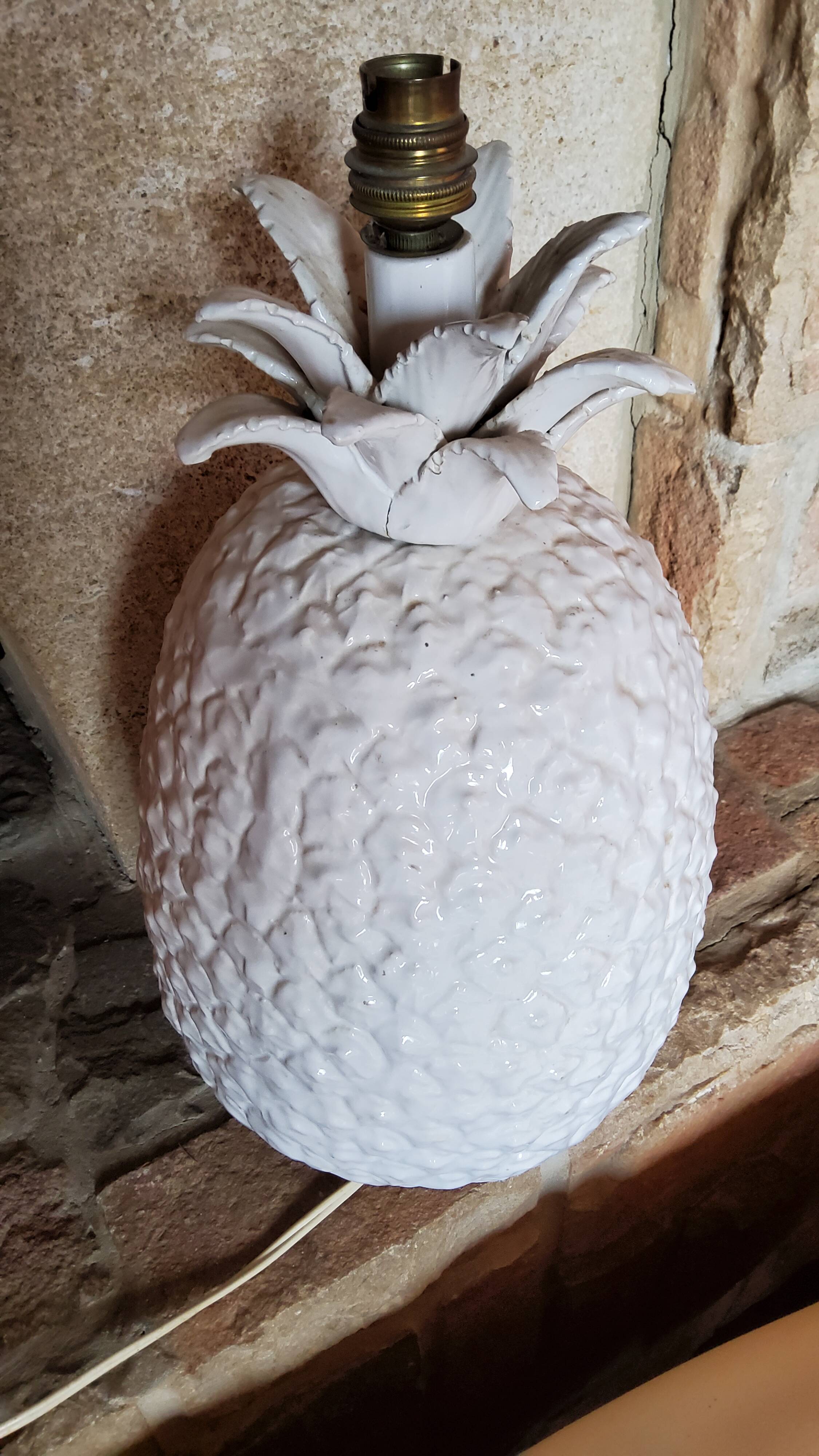 Ceramic 70s pineapple lamp
