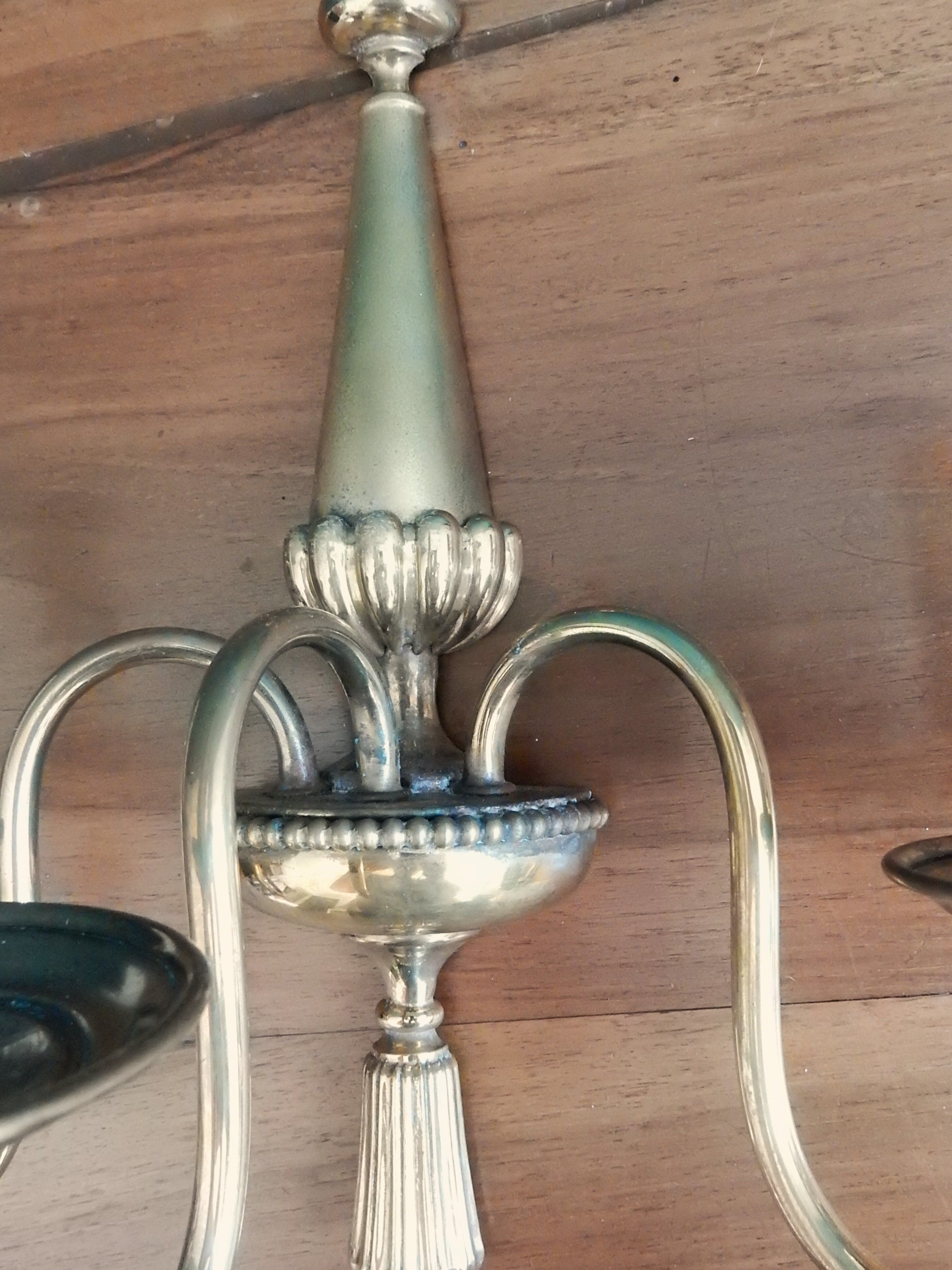 Brass wall chandelier 3 burners