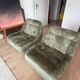 Pair of Armchairs, Space Age green velvet