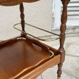 Vintage wood and brass dessert and tray