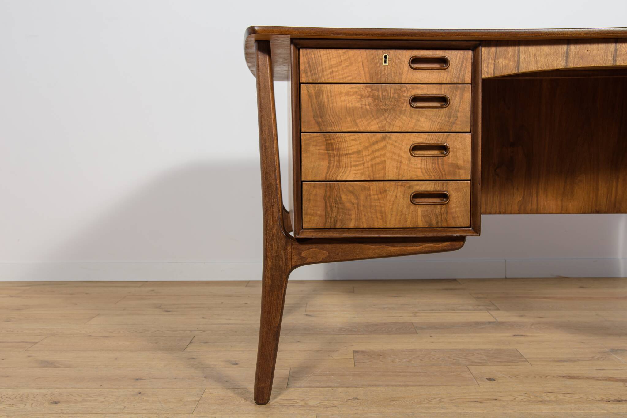 Mid-Century Walnut Desk by Svend Åge Madsen for H.P. Hansen, Denmark, 1960s