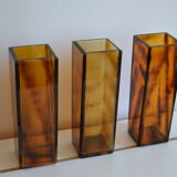 3 vases vintage 80's plexiglas écaille de tortue