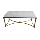 60s white marble coffee table in neoclassical style