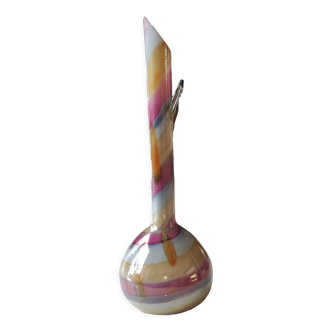 Vase ball glass of blown Art, Murano, ribbon strips