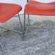 Pair of chairs by David Rowland, US Design, 1976, red metal and chrome