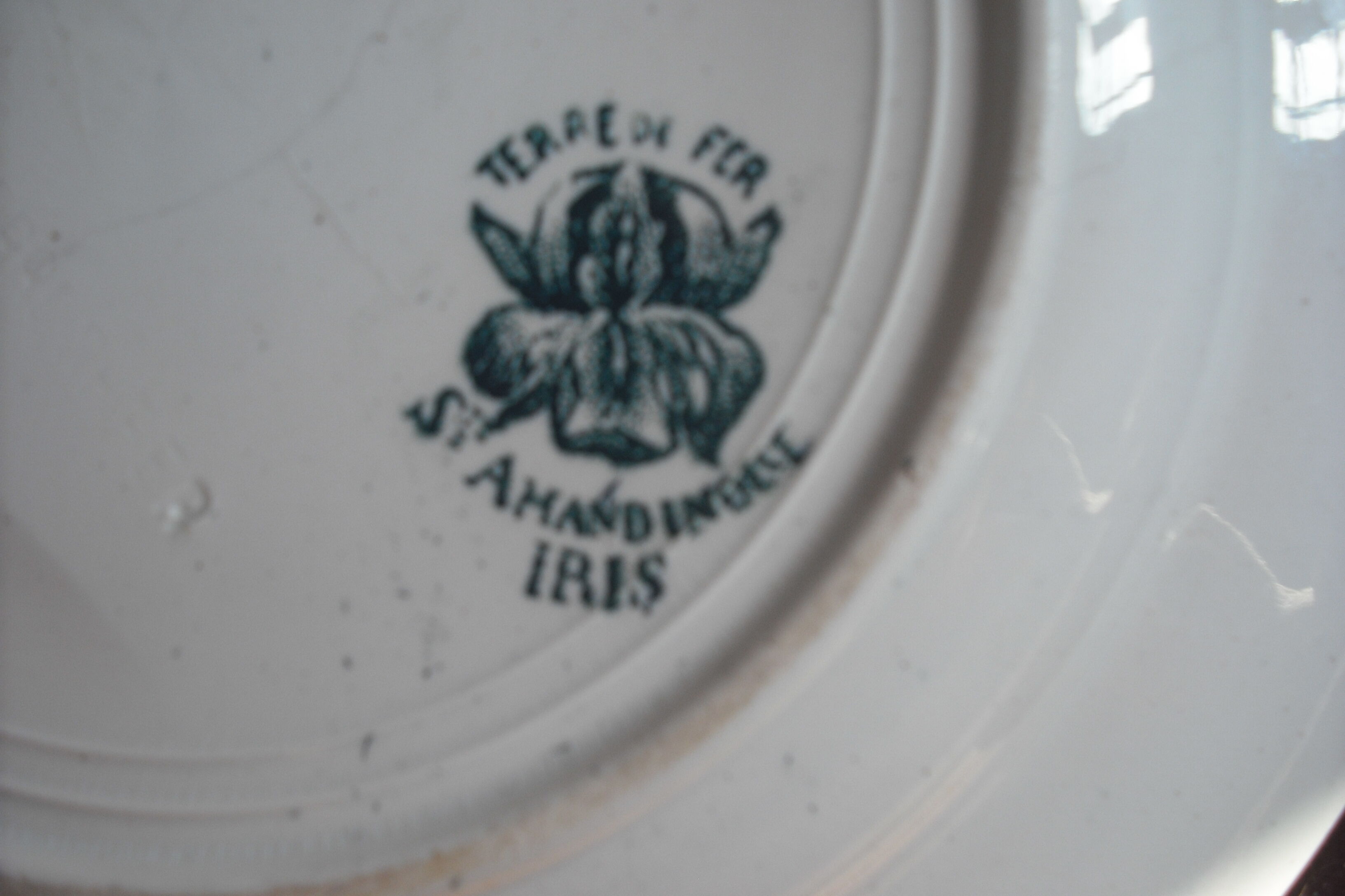 8 hollow plates Terre de Fer - Castres green