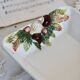 Vintage square bowl with hazelnut pattern, slip and earthenware