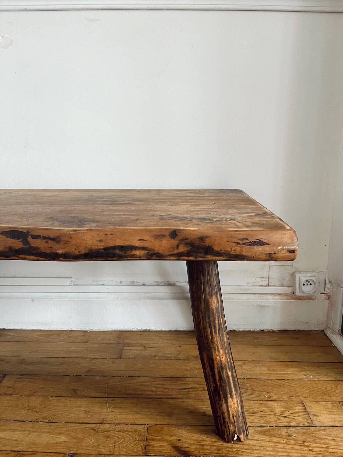 Brutalist wooden coffee table