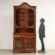 Antique double-bodied display cabinet with walnut drawers, Italy, 20th century.