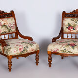 Restored Seating Set, Historicism, Beech, Walnut, Czechia, 1890s