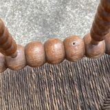 Antique Bobbin armchair with straw seat