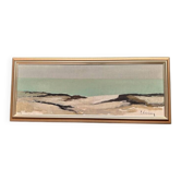 Grande huile sur toile suédoise originale – 'Paysage côtier' par Eric Cederberg (1897–1984) – Signée – vintage et encadrée – 36 × 87 cm (14,2 × 34,3 pouces)