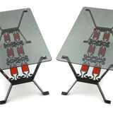 Set of two wrought iron coffee tables