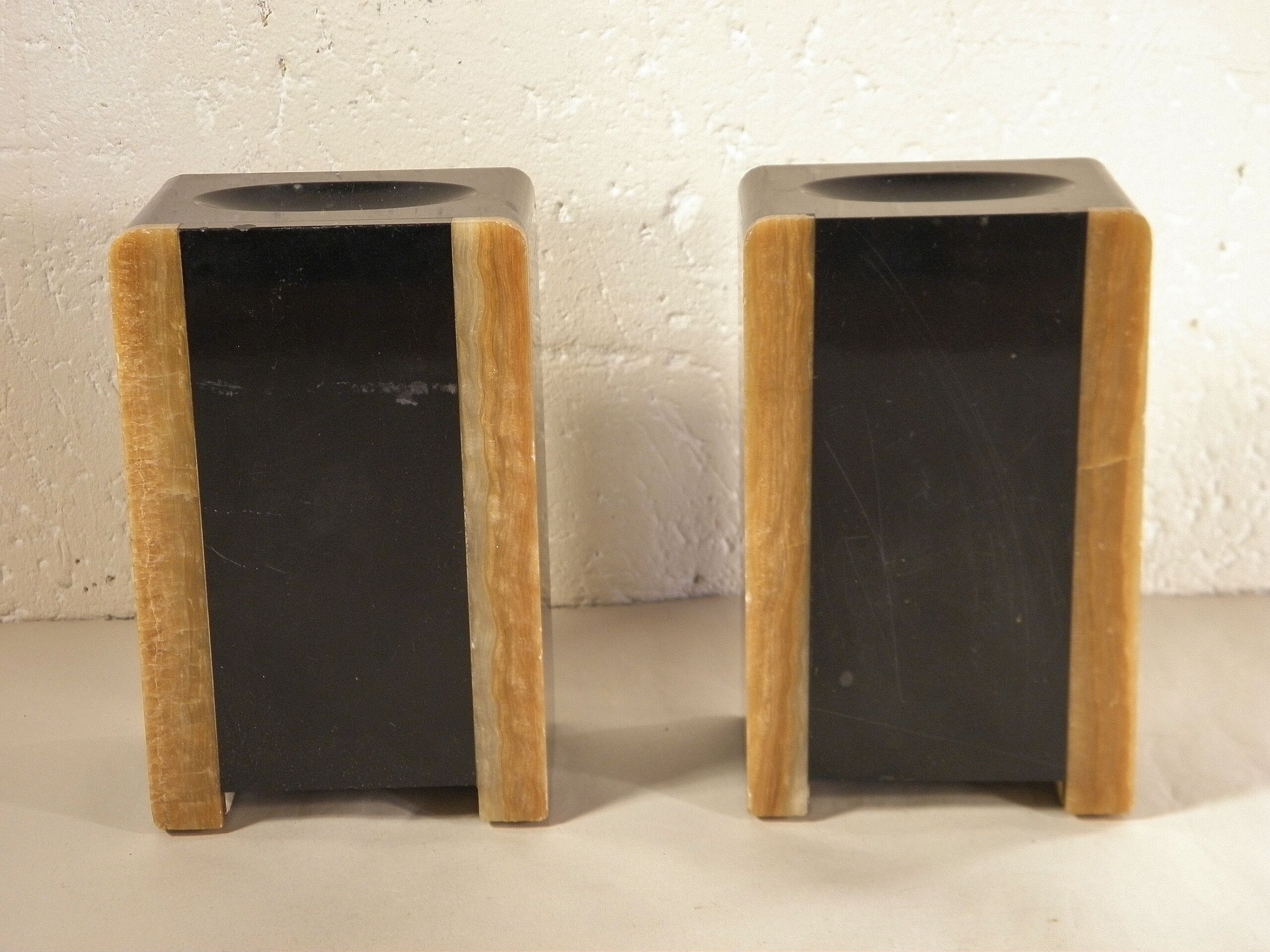 Art deco marble bookends