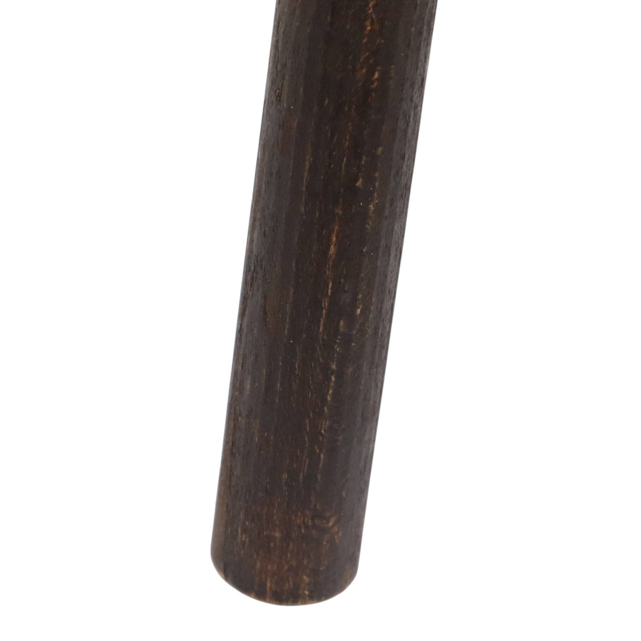 Vintage Rustic Three-Legged Stool, Solid Stained Wood, 45 cm