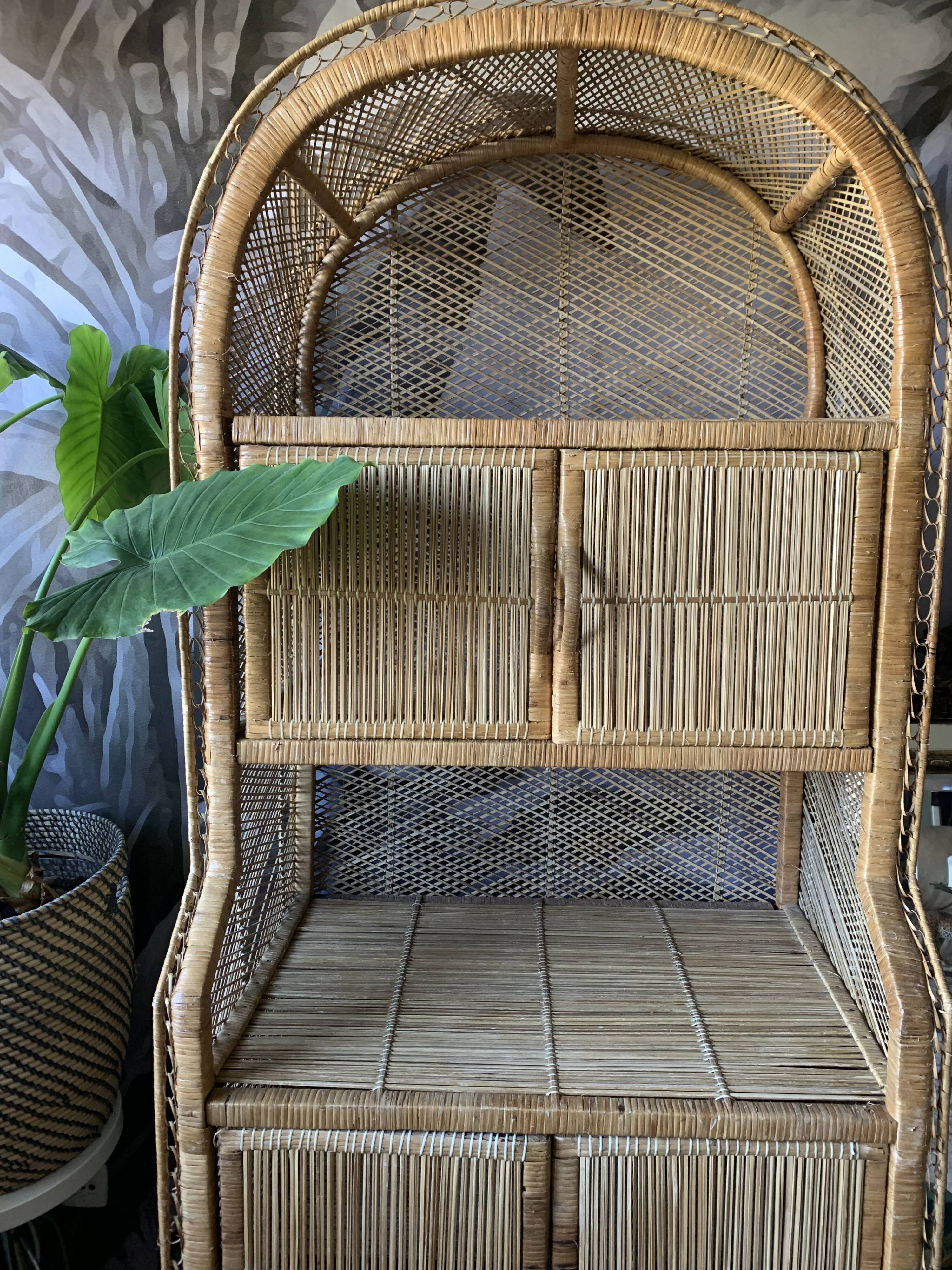 Vintage rattan bookcase