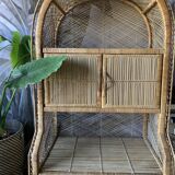 Vintage rattan bookcase