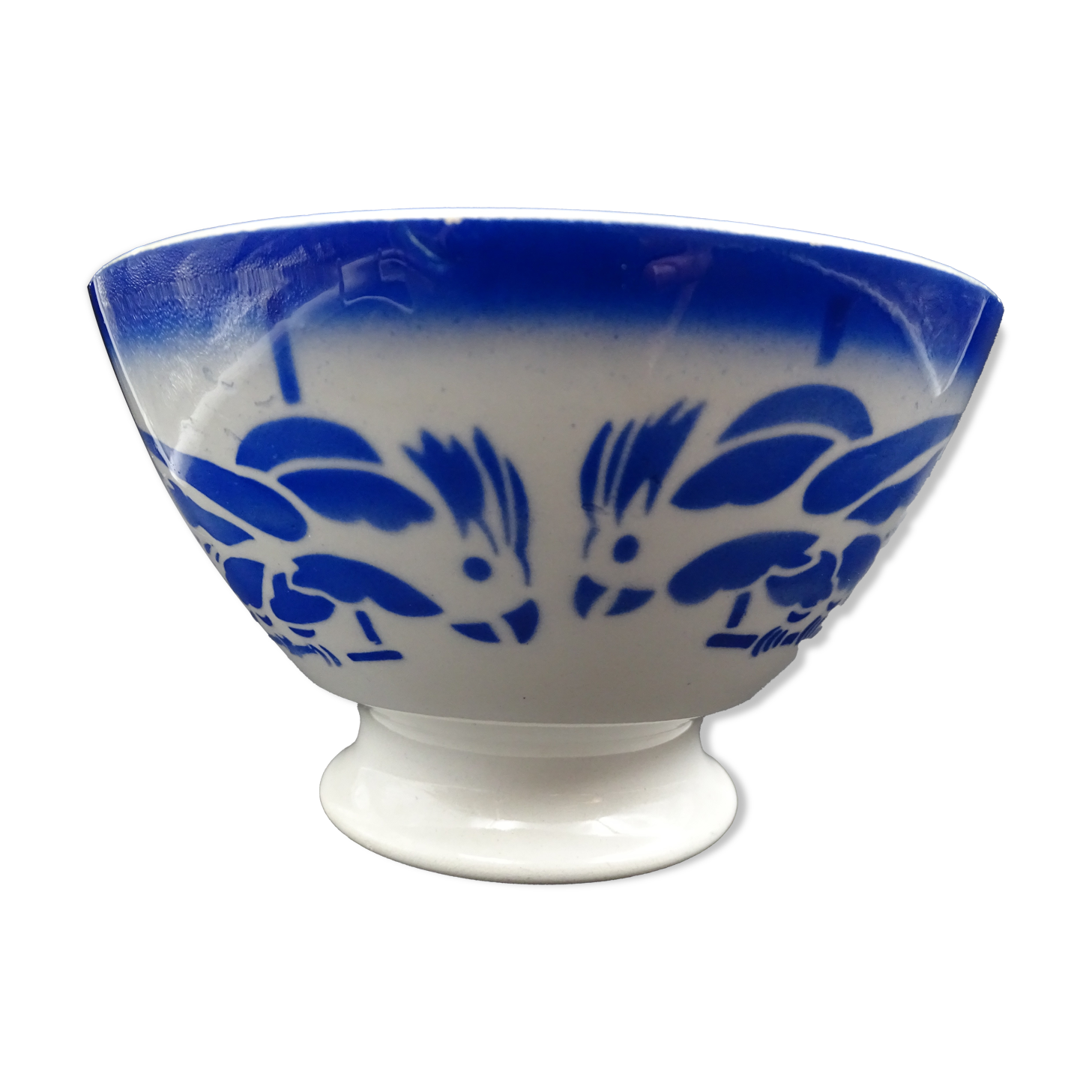 Bowl with earthenware parrots from Badonviller - circa 1940