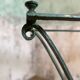 Glass and metal console with antique patina