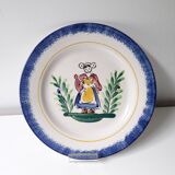 Assiette en faïence, Bretagne Pornic