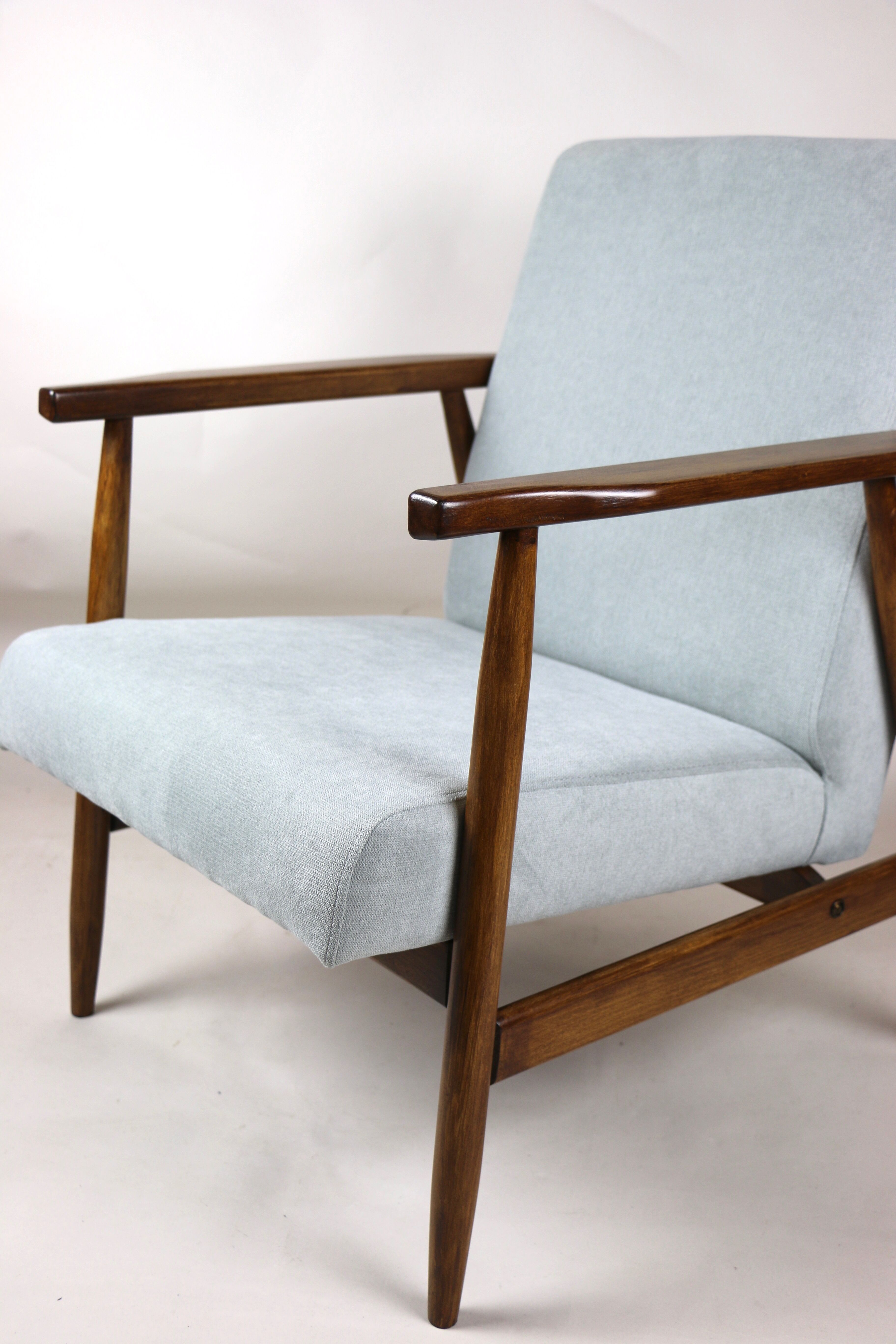Fauteuil bleu gris vintage, années 1970