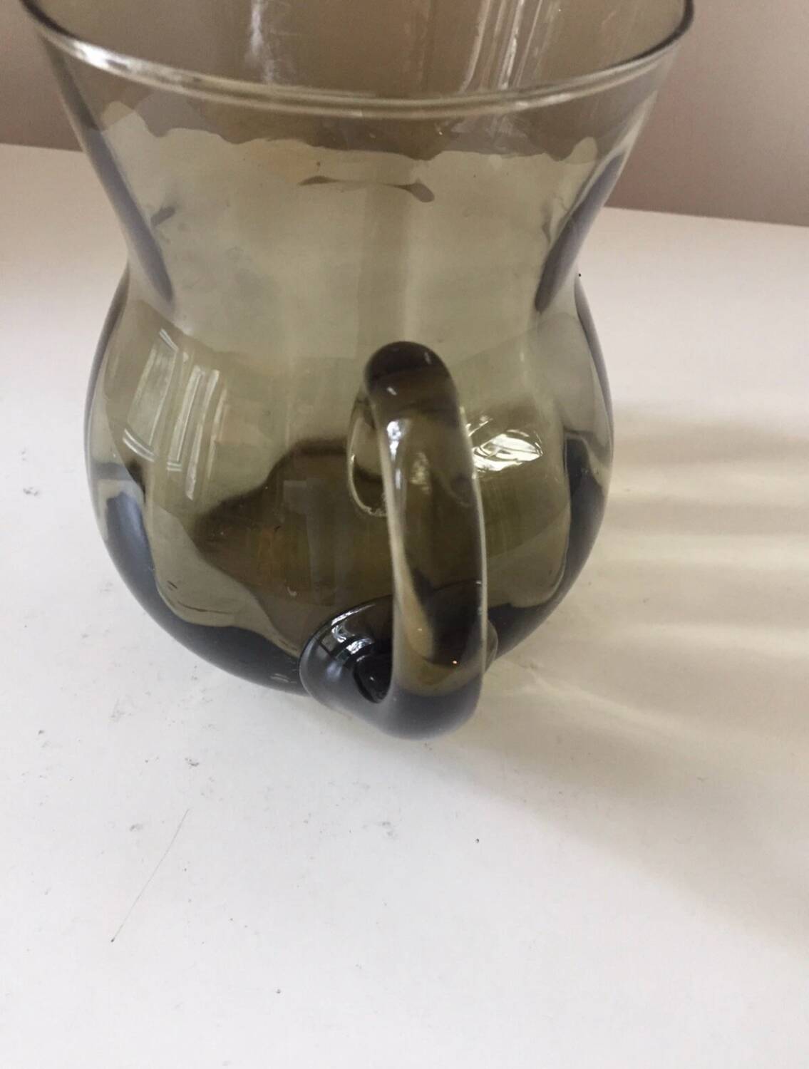 Cruche pichet 1970 verre fumé vintage