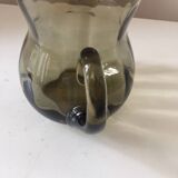 Cruche pichet 1970 verre fumé vintage