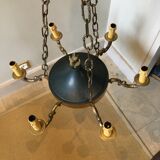 Suspension/chandelier, metal and bronze, 6 arms candles