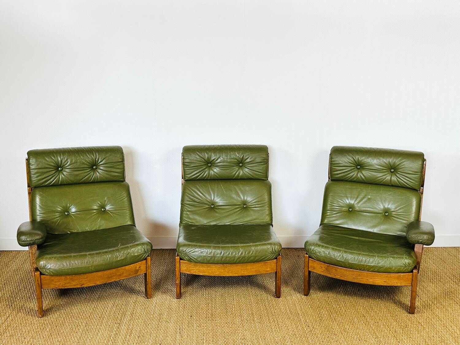 Vintage Scandinavian leather sofa from the 1960s.