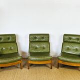 Vintage Scandinavian leather sofa from the 1960s.