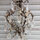 Rare old chandelier / lantern in patinated bronze, Louis XV style / working condition