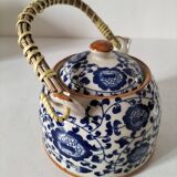 wicker handle teapot