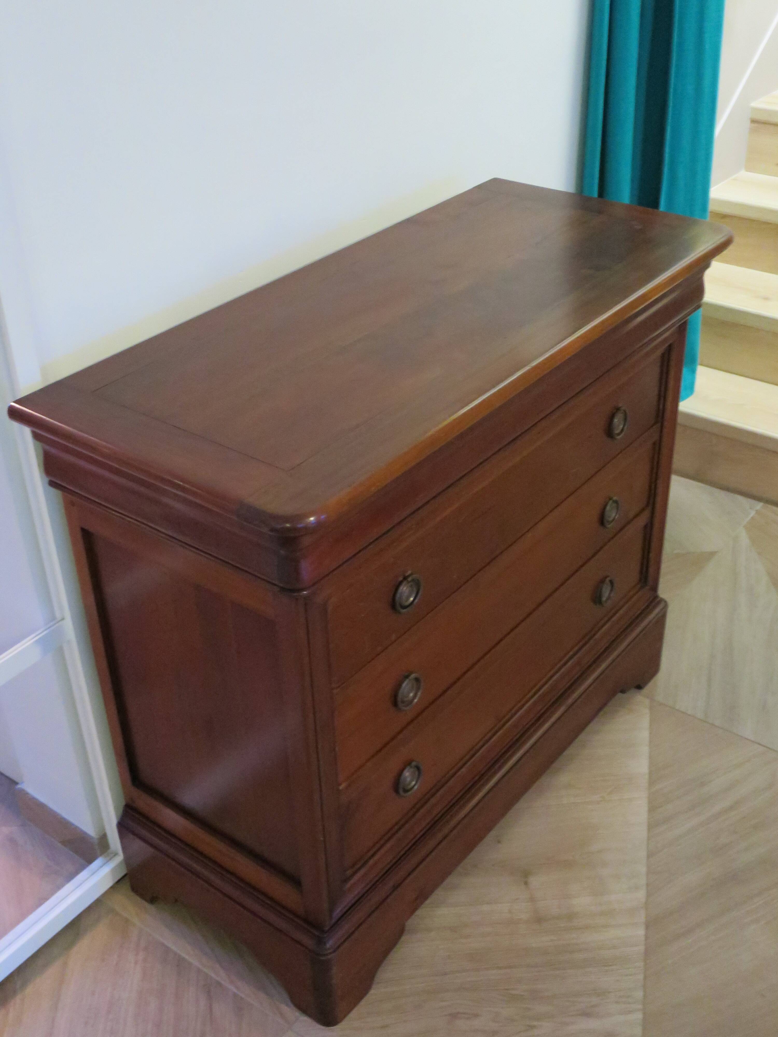 Fruit wood ogee chest of drawers - Louis Philippe style - 4 drawers - 1980s
