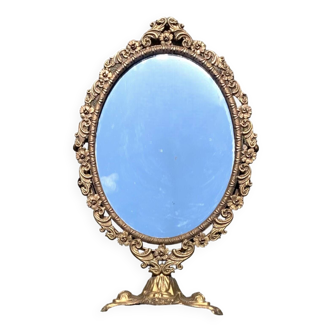 Old brass psychic mirror