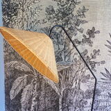 Vintage floor lamp rattan lampshade