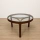 Table basse scandinave en teck et verre