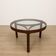 Table basse scandinave en teck et verre
