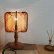 Wood and straw small table lamp 1960