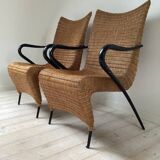 Rare pair of rattan easy chairs - Søren Lund