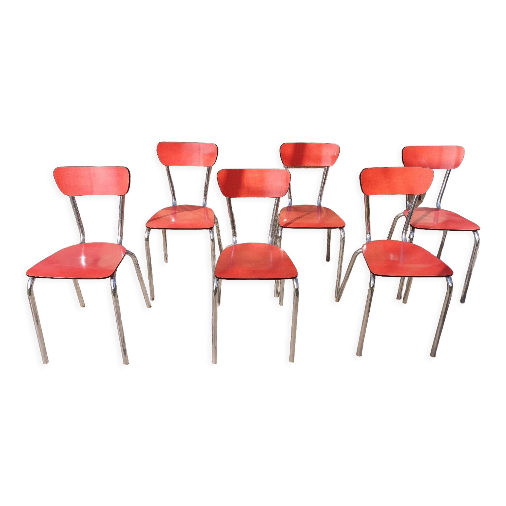 Red formica chairs