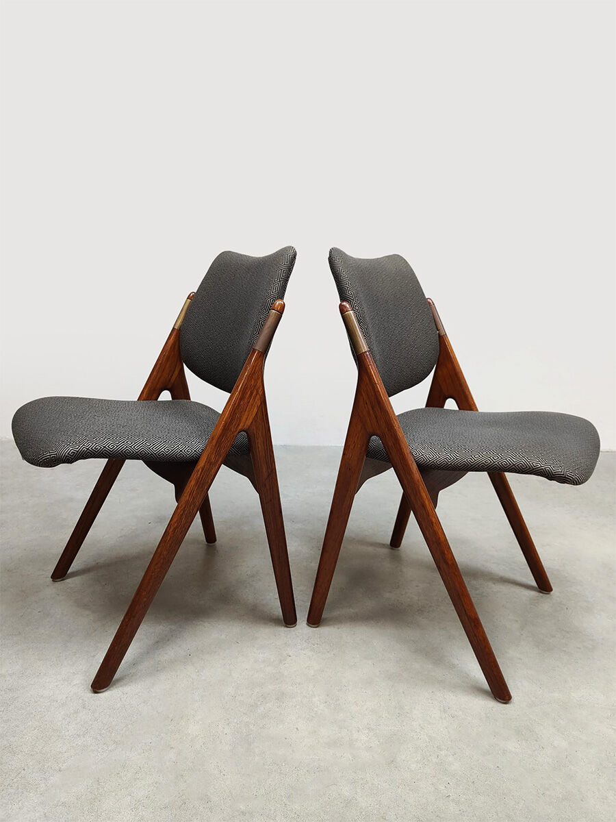 Vintage Scandinavian design dining chairs Olav Houg 1960