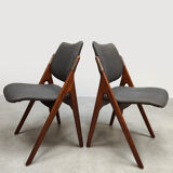 Vintage Scandinavian design dining chairs Olav Houg 1960