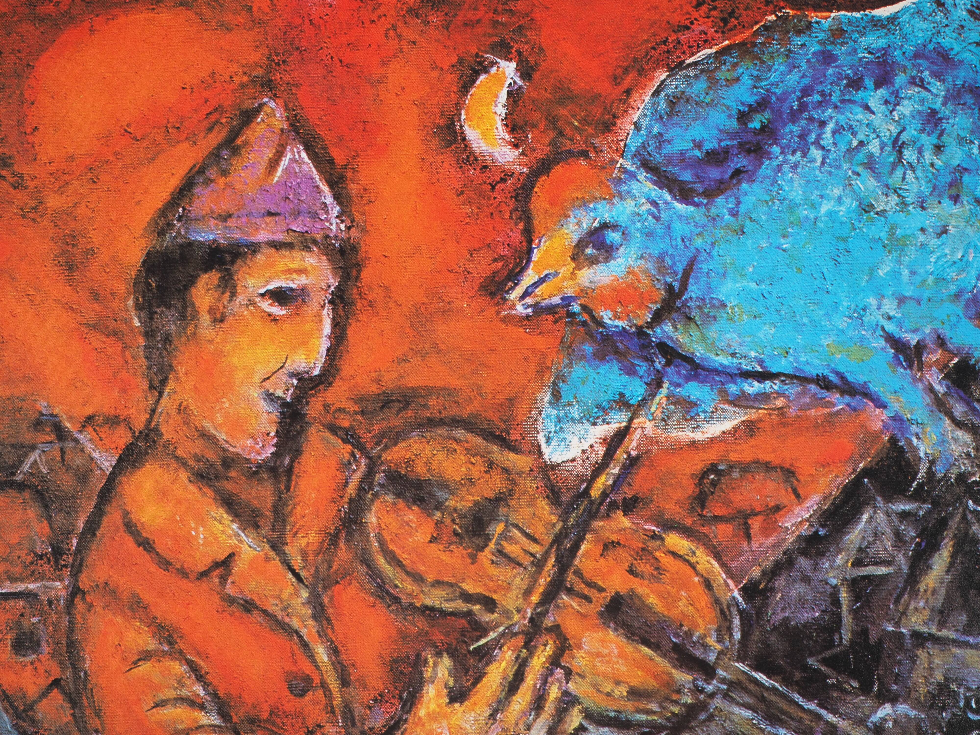 Marc CHAGALL: The violinist above the city - Original vintage poster signed